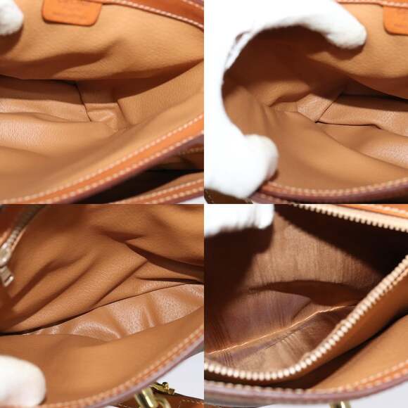 CELINE Macadam Canvas Shoulder Bag Pvc Leather Brown Gold - Picture 12 of 13